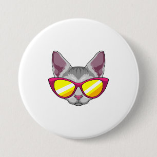 Cat with Sunglasses 7.5 Cm Round Badge