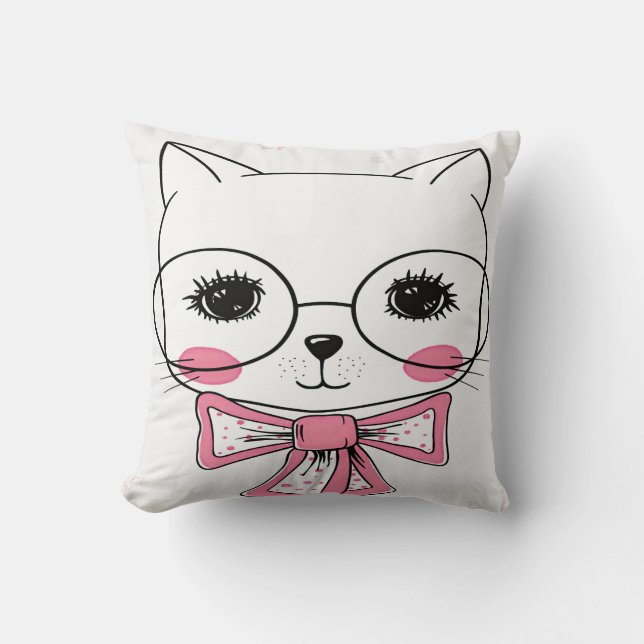 Cat with sunglasses cushion (Front)