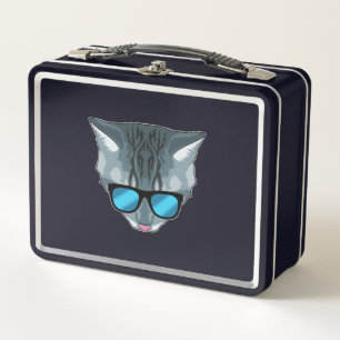 Cat with Sunglasses Metal Lunch Box