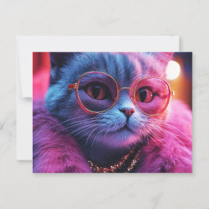 Cat with sunglasses postcard
