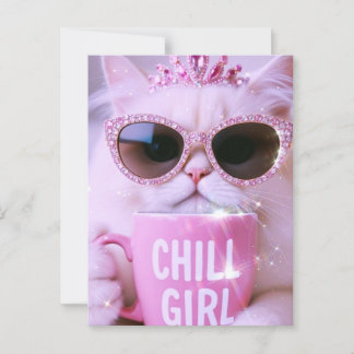 Cat with sunglasses postcard