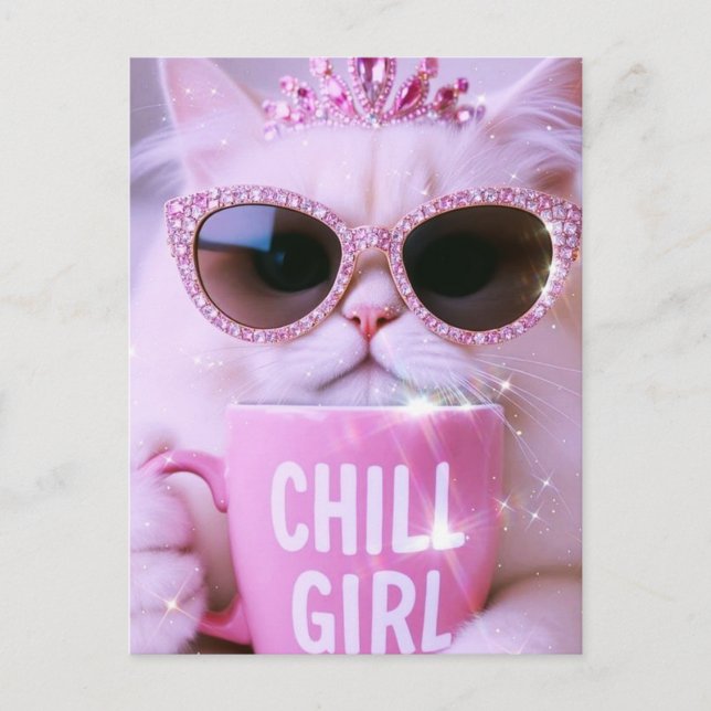 Cat with sunglasses postcard (Front)