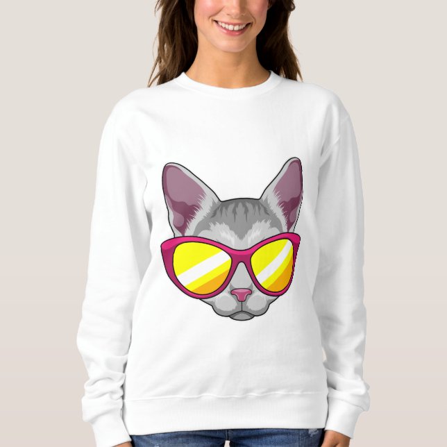 Cat with Sunglasses Sweatshirt (Front)