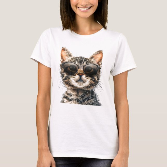 Cat With Sunglasses T-Shirt (Front)
