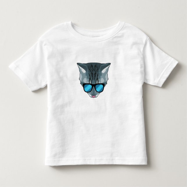 Cat with Sunglasses Toddler T-Shirt (Front)