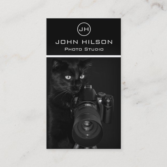 Cat with the Camera - Photographer Business Card (Front)