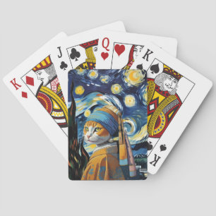 Cat with the pearl earring  playing cards