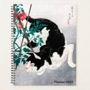 Cat with Tomato Plant by Takahashi, Japanese Art, Planner
