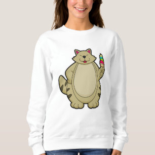 Cat with Waffle ice cream Sweatshirt