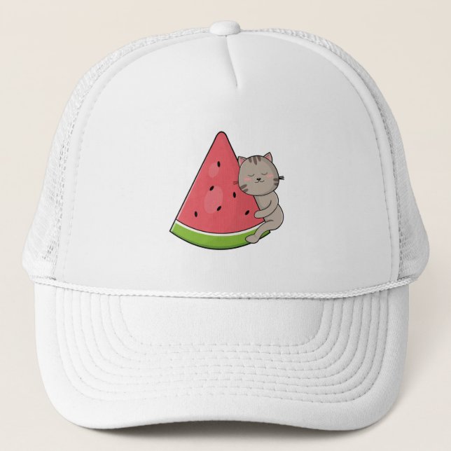 Cat with Watermelon Trucker Hat (Front)