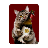 Cat With Wine Bottle