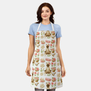 Cat with Yoga themed Apron