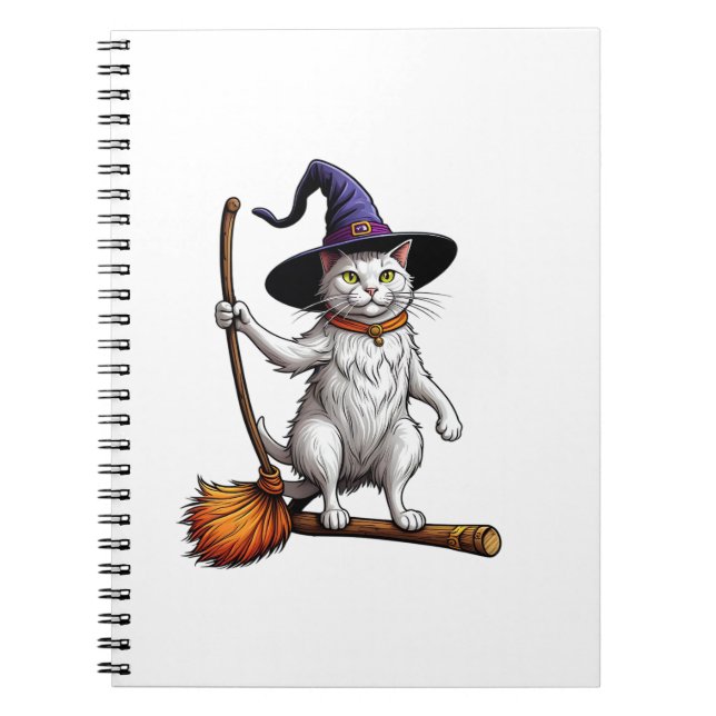 Cat Wizard Halloween Witch Mystical Cat Lovers _1 Notebook (Front)