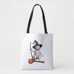 Cat Wizard Halloween Witch Mystical Cat Lovers _1 Tote Bag