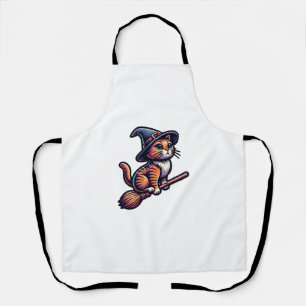 Cat Wizard Halloween Witch Mystical Cat Lovers Apron