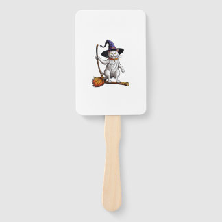 Cat Wizard Halloween Witch Mystical Cat Lovers Hand Fan