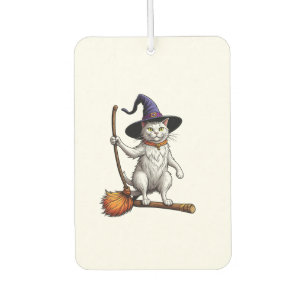 Cat Wizard Halloween Witch Mystical Cat Lovers Lon Car Air Freshener