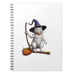 Cat Wizard Halloween Witch Mystical Cat Lovers Notebook