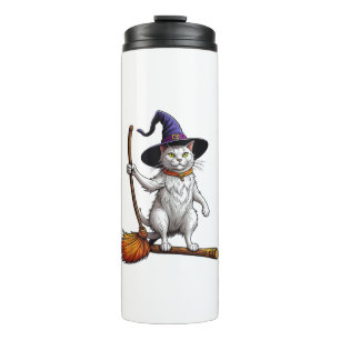 Cat Wizard Halloween Witch Mystical Cat Lovers Thermal Tumbler