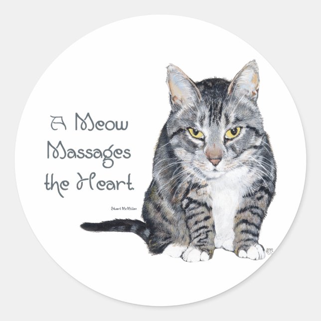 Cat Words of Wisdom - Meow Classic Round Sticker (Front)