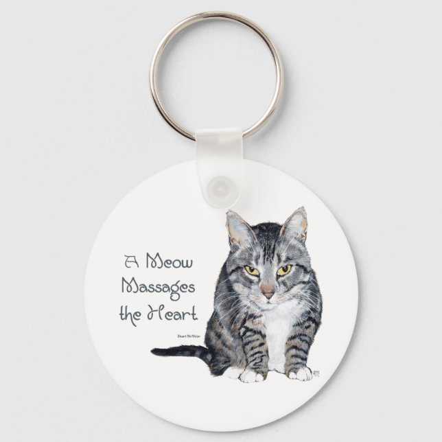 Cat Words of Wisdom - Meow Key Ring (Front)