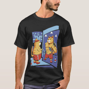 Cat Working Out Getting In Shape Buff Muscles Cool T-Shirt