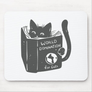 Cat world domination for cats - Choose back color Mouse Pad