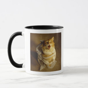 Cat wrapped in medical gauze mug