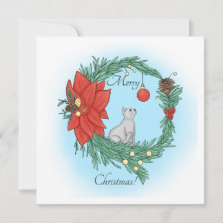 Cat Wreath  Holiday Card