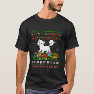 Cat Xmas Funny Lighting Ugly Christmas T-Shirt