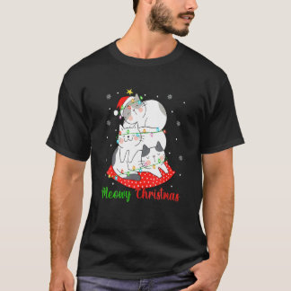 Cat Xmas Ree Lights Santa Cat Christmas T-Shirt
