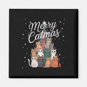 Cat Xmas Tree Cats Christmas Tree Marry Catmas  Magnet