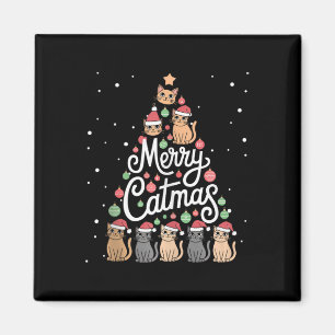 Cat Xmas Tree Cats Christmas Tree Marry Catmas Tan Magnet