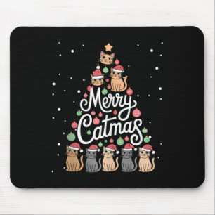 Cat Xmas Tree Cats Christmas Tree Marry Catmas Tan Mouse Pad