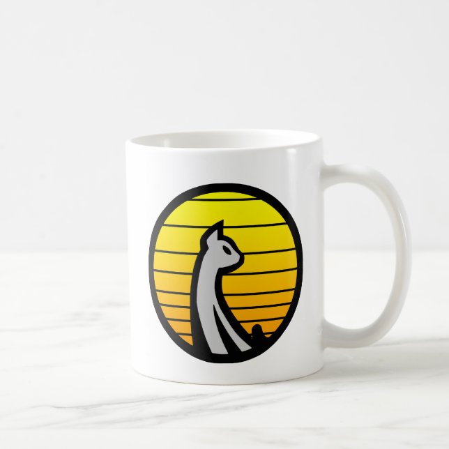 Cat yellow coffee mug (Right)