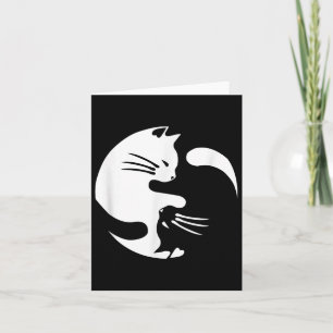 Cat Yin Yang Peace Loving Interconnected Gift Idea Card