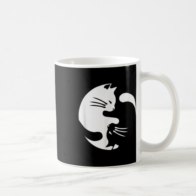 Cat Yin Yang Peace Loving Interconnected Gift Idea Coffee Mug (Right)