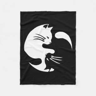 Cat Yin Yang Peace Loving Interconnected Gift Idea Fleece Blanket