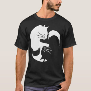 Cat Ying Yang Spiritual Meditation Yoga Christmas T-Shirt