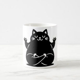 Cat Yoga #9 Digital Art Coffee Mug