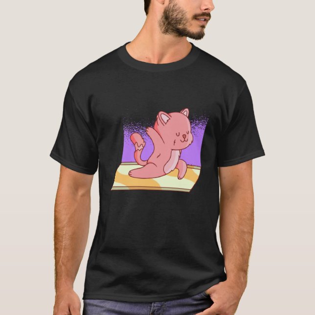 cat yoga cute T-Shirt (Front)
