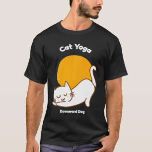 Cat Yoga Downward Dog Kitty Humour  Kitten Workout T-Shirt