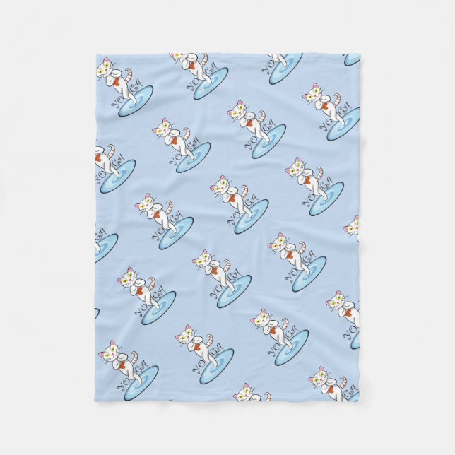 Cat Yoga Fleece Blanket (Front)