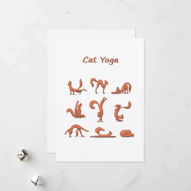 Cat Yoga Holiday Card (Front/Back In Situ)