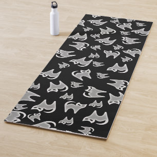 Cat Yoga Mats - black and white