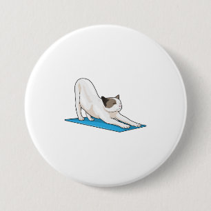 Cat Yoga Meditation Fitness 7.5 Cm Round Badge