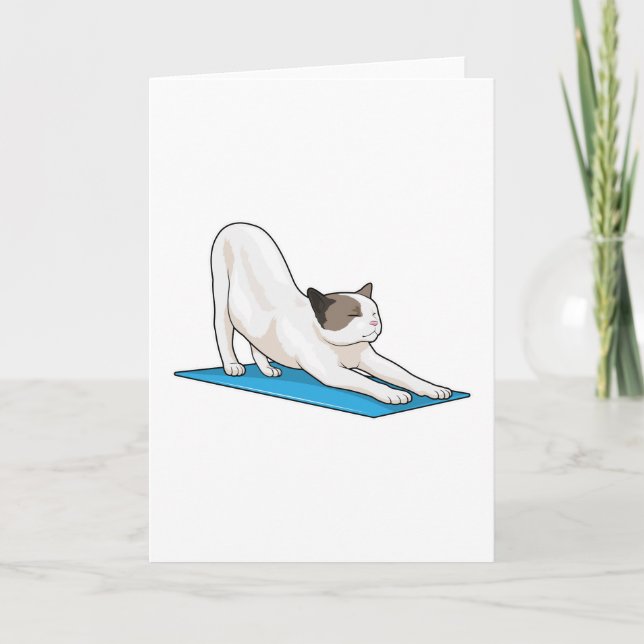 Cat Yoga Meditation Fitness Card (Front)