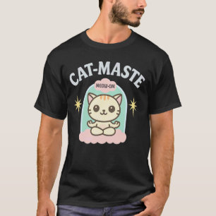 Cat Yoga Meditation Funny Zen Kitty Meow Om Design T-Shirt