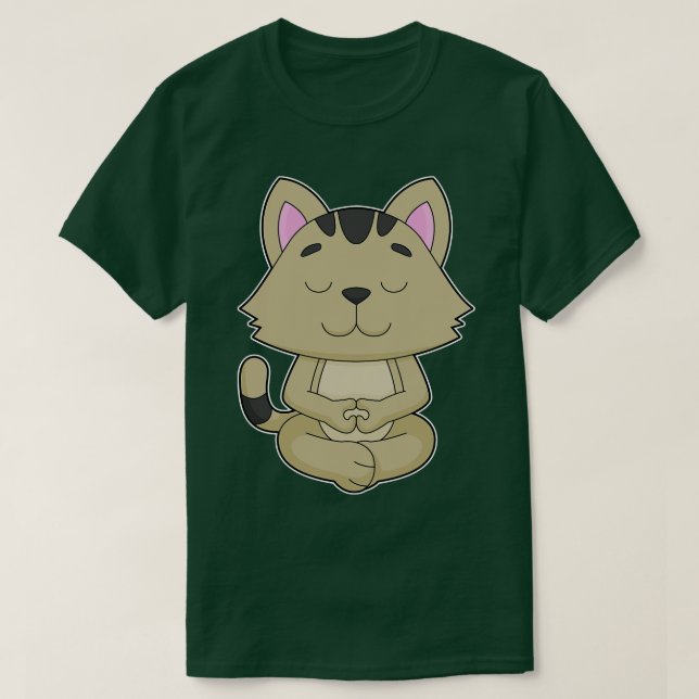 Cat Yoga Meditation  T-Shirt (Design Front)