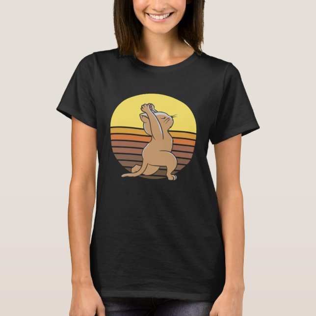 cat yoga peace T-Shirt (Front)